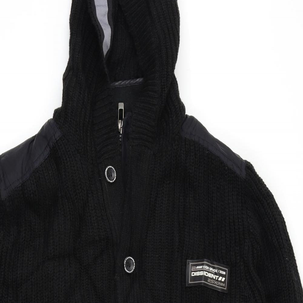 Dissident Mens Black   Full Zip Hoodie Size L