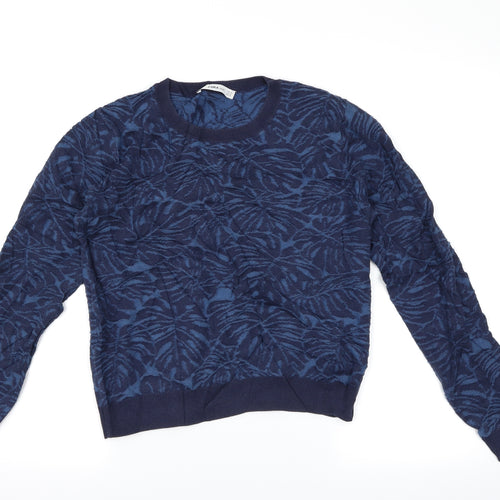 Zara Womens Blue Floral  Pullover Jumper Size M