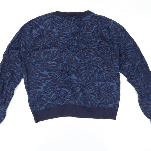 Zara Womens Blue Floral  Pullover Jumper Size M