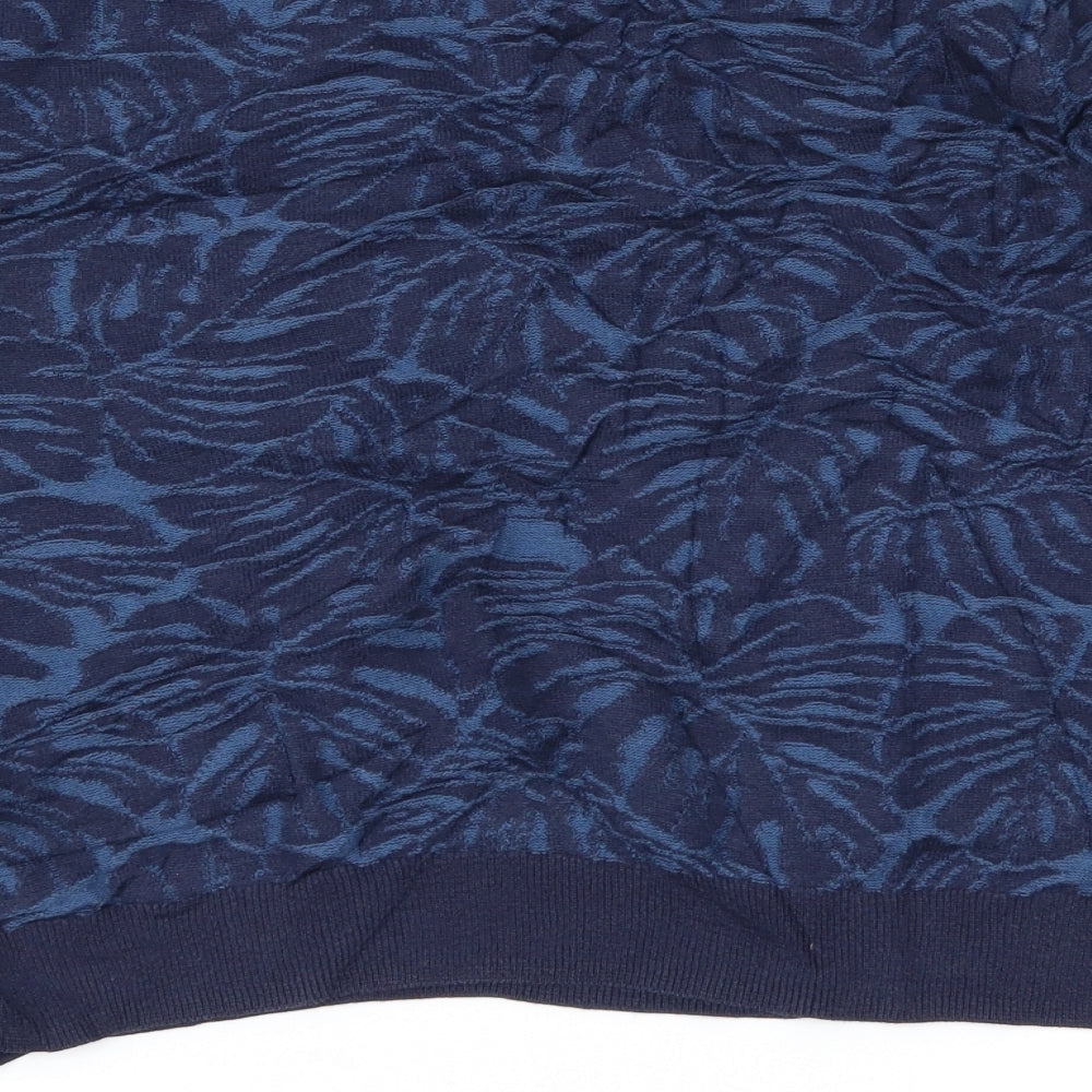 Zara Womens Blue Floral  Pullover Jumper Size M