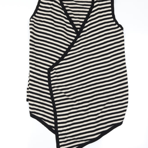 CC Womens Multicoloured Striped  Wrap Jumper Size M