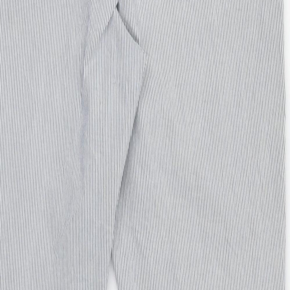 M&S Womens Blue Striped Denim Boyfriend Jeans Size 12 L26 in