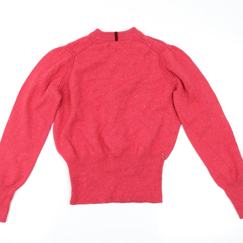 M&S Womens Pink Herringbone  Pullover Jumper Size 10