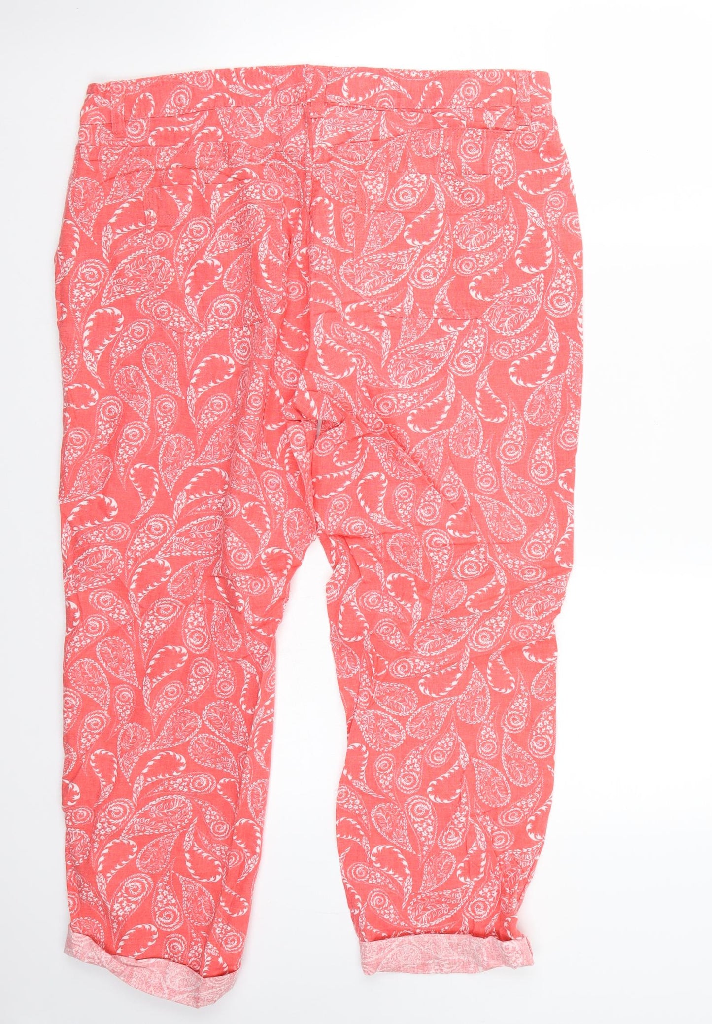 NEXT Womens Orange   Trousers  Size 14 L24 in