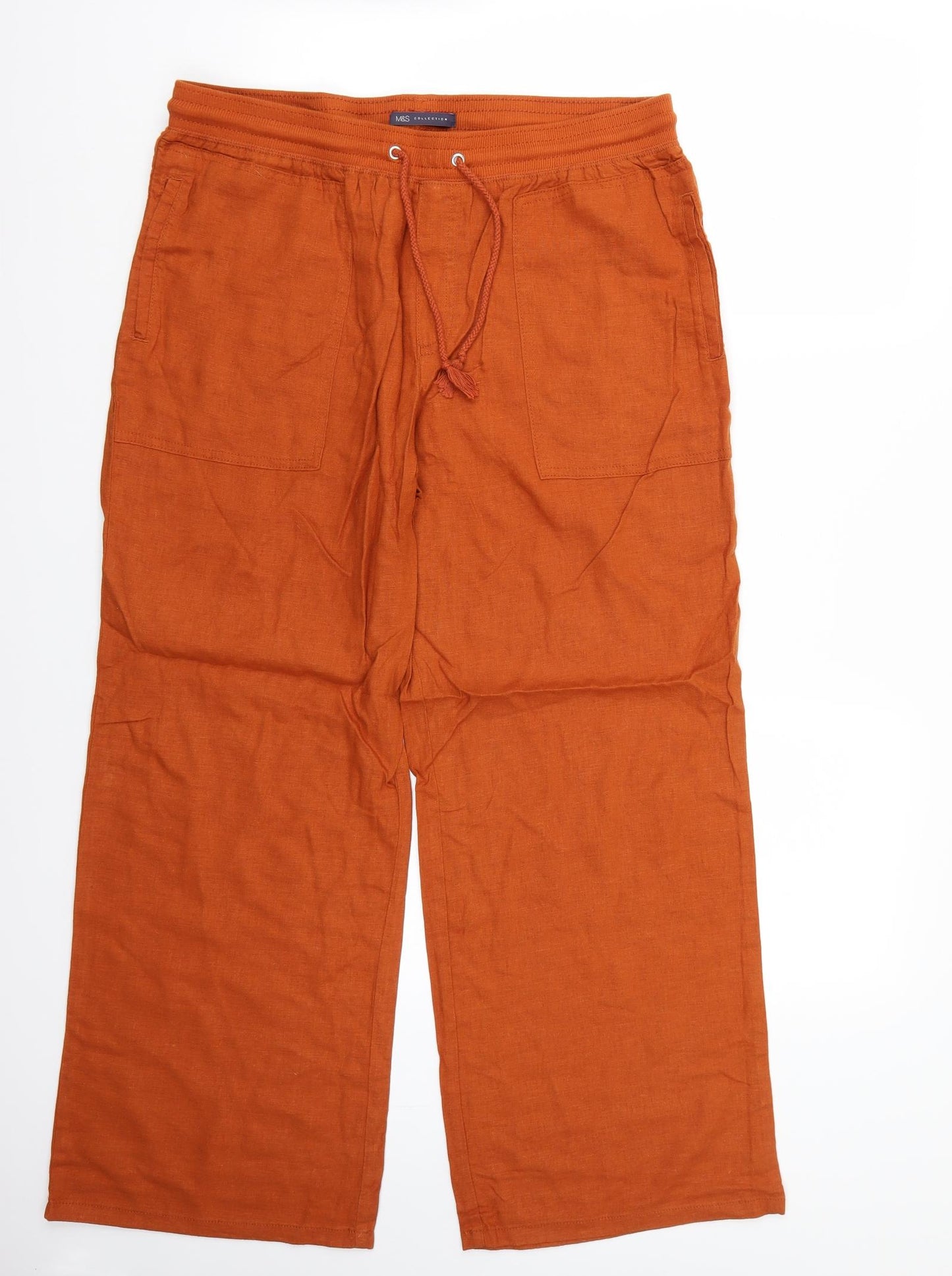 Marks and Spencer Womens Orange   Trousers  Size 14 L28 in