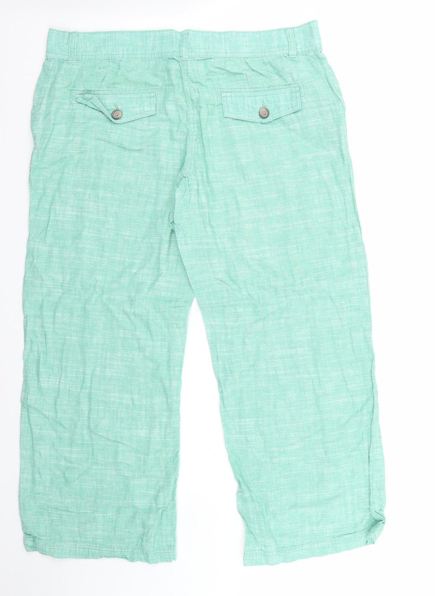 NEXT Womens Green   Cropped Trousers Size 16 L27 in