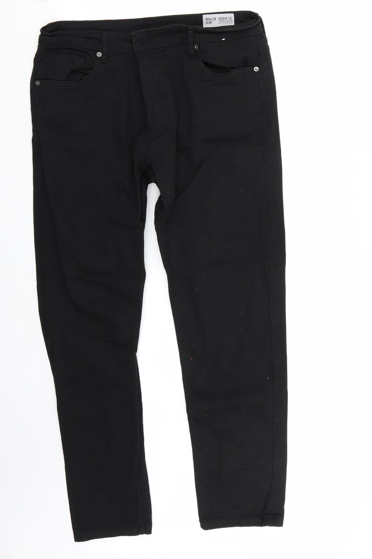 Denim & Co. Womens Black   Straight Jeans Size 34 L30 in