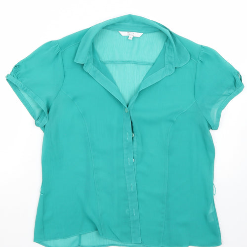 Debenhams Womens Green   Basic Button-Up Size 14