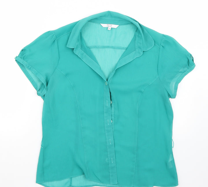 Debenhams Womens Green   Basic Button-Up Size 14