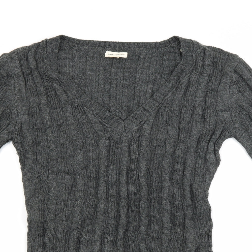 Zemana Outfiters Womens Grey  Knit Pullover Jumper Size S