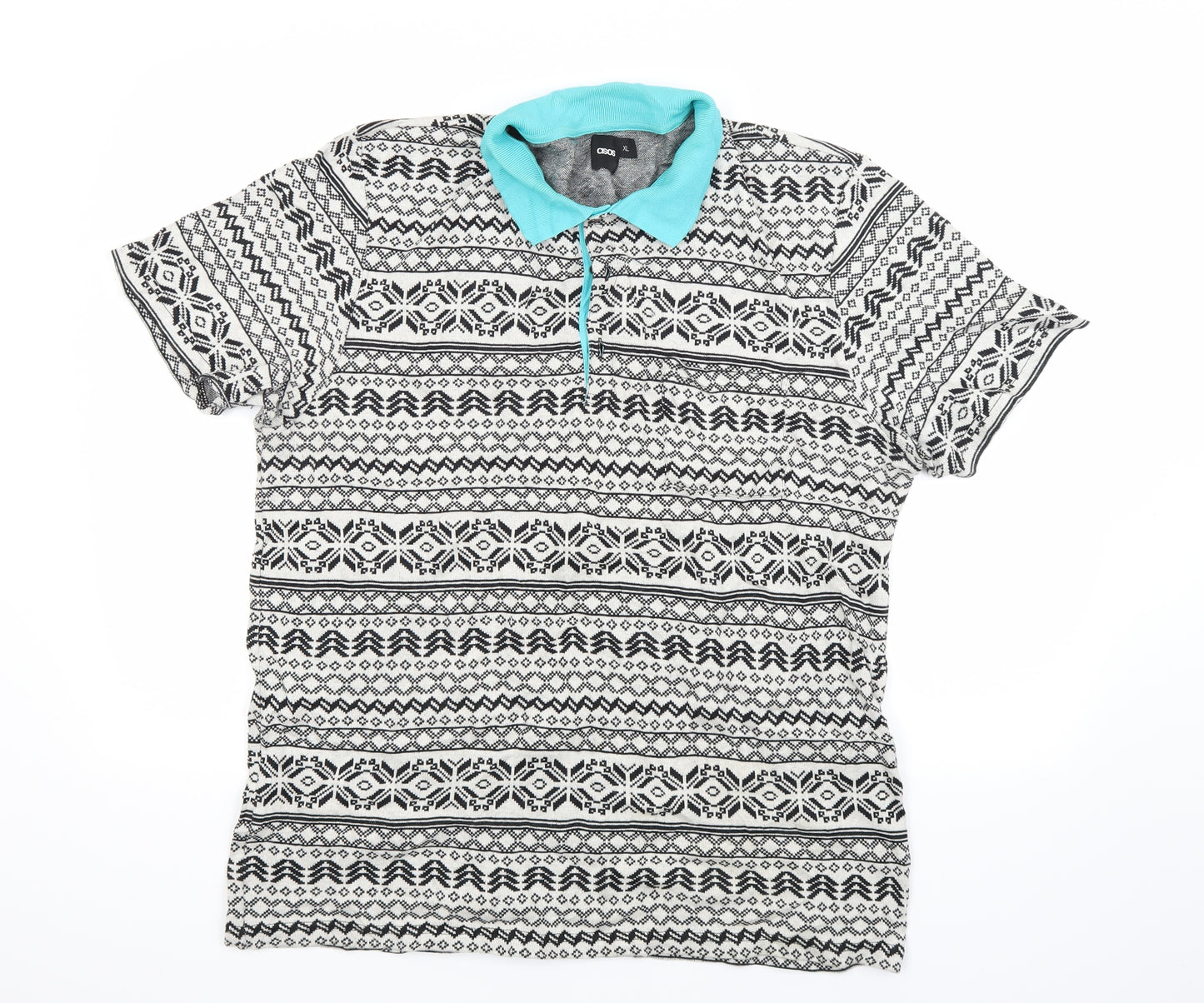 ASOS Mens White  Knit  Polo Size XL