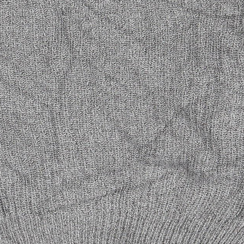H&M Womens Silver  Knit Pullover Jumper Size M  - Side Zip Close