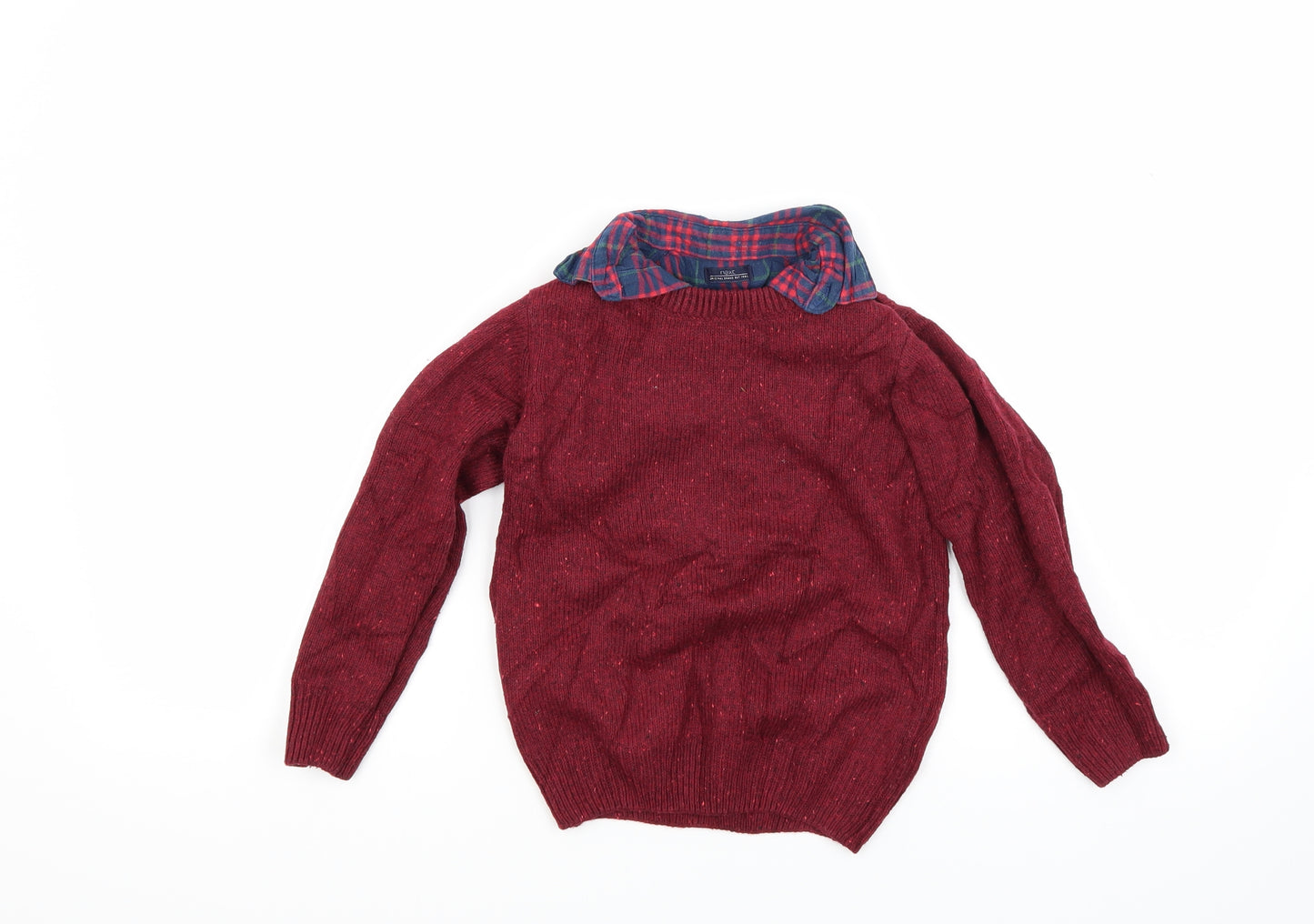 NEXT Boys Red  Knit Pullover Jumper Size 3-4 Years