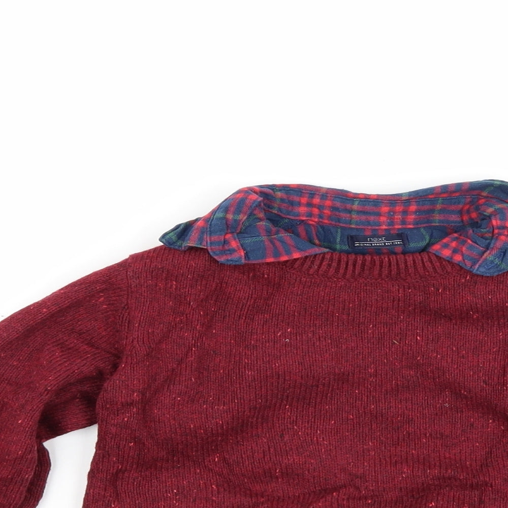 NEXT Boys Red  Knit Pullover Jumper Size 3-4 Years