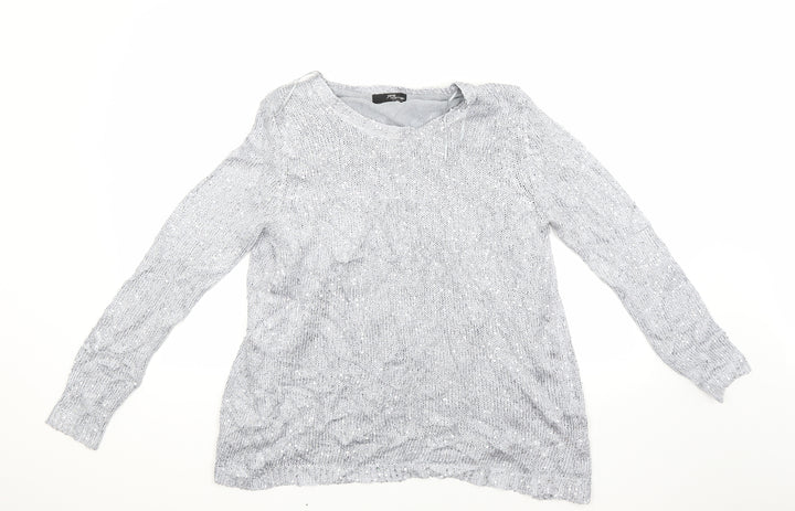 Jane Norman Womens Grey  Knit Pullover Jumper Size 14