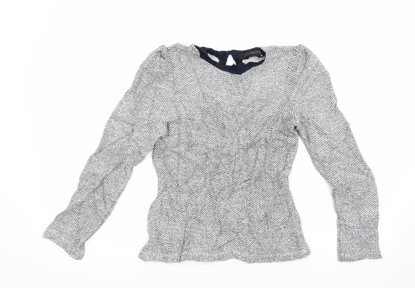 Zara Womens Silver  Knit Pullover Jumper Size XS