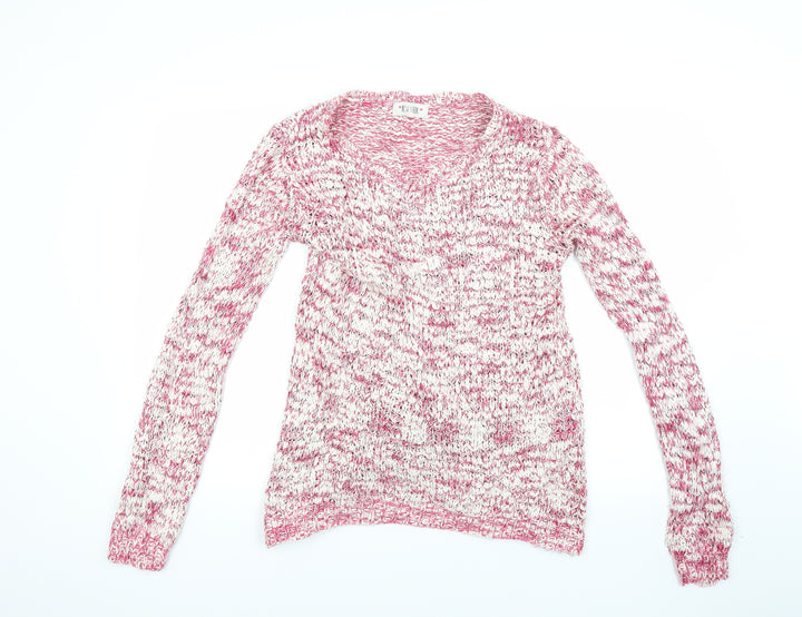 New Look Womens Red Knit Pullover Jumper Size S