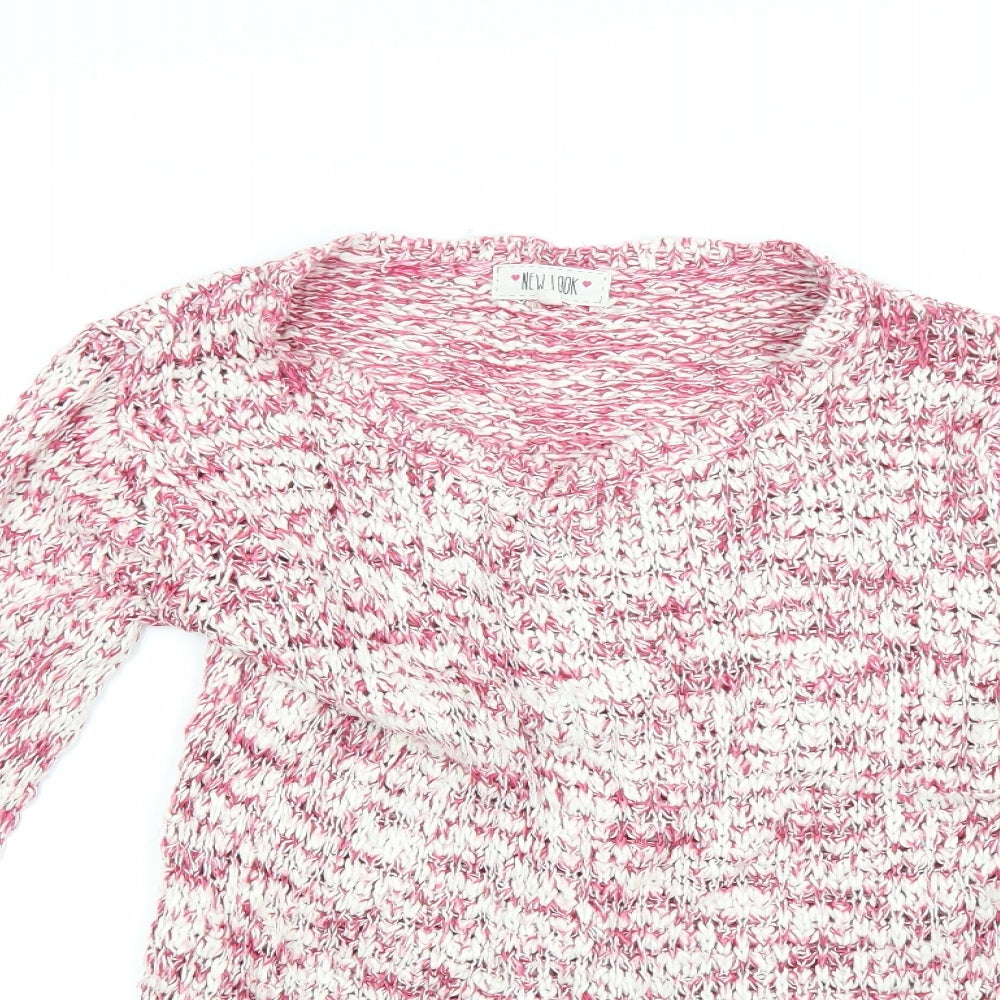 New Look Womens Red  Knit Pullover Jumper Size S
