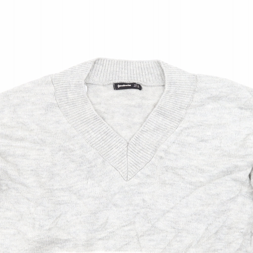 Stradivarius Womens Grey  Knit Pullover Jumper Size S