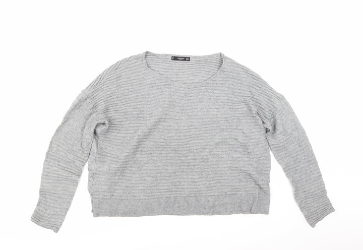 Mango Womens Grey  Knit Pullover Jumper Size M
