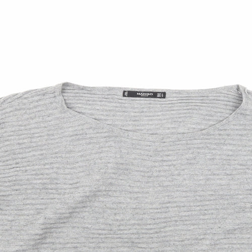 Mango Womens Grey  Knit Pullover Jumper Size M