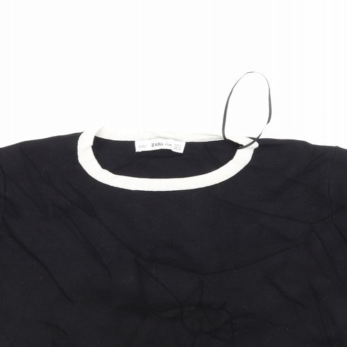 Zara Womens Black  Knit Pullover Jumper Size S