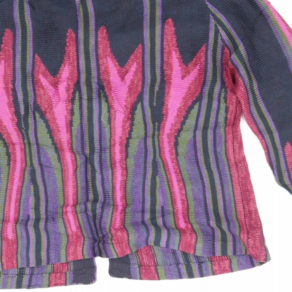 Andes Womens Multicoloured Striped Knit Cardigan Jumper Size M