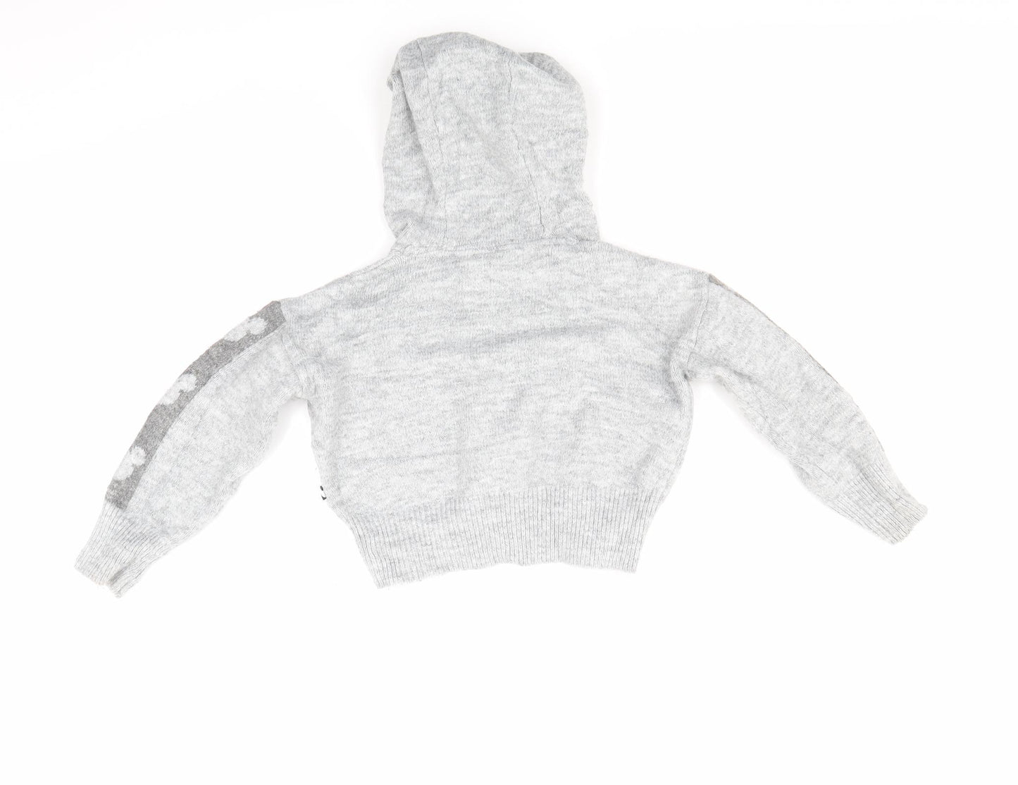 George Girls Grey  Knit Pullover Hoodie Size 4-5 Years  - Minnie Mouse