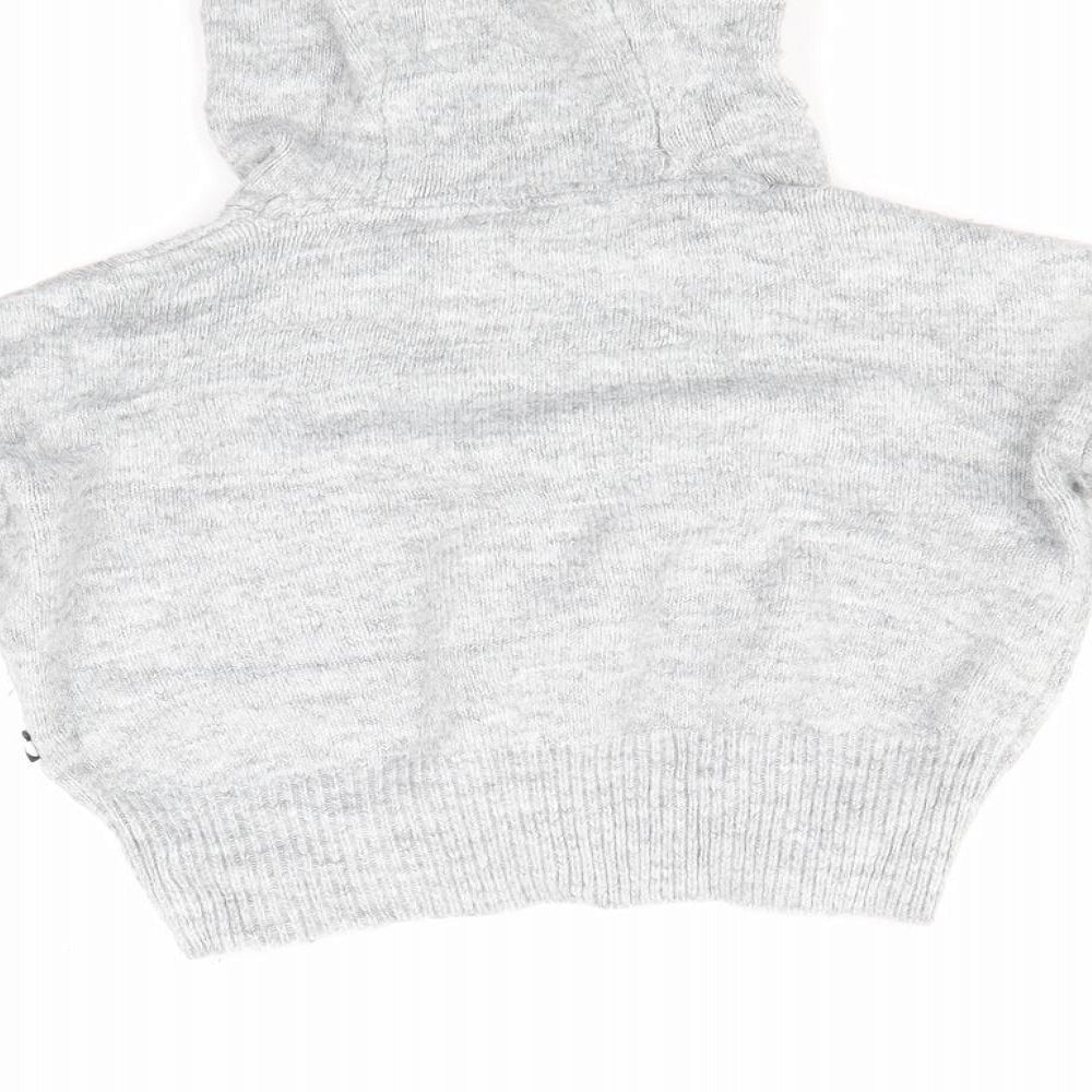 George Girls Grey  Knit Pullover Hoodie Size 4-5 Years  - Minnie Mouse