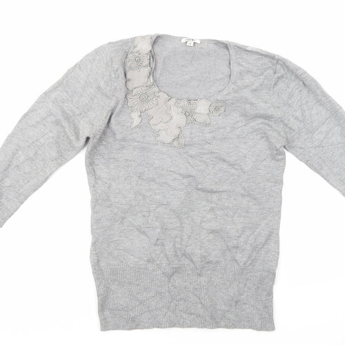 text Womens Grey   Pullover Jumper Size S
