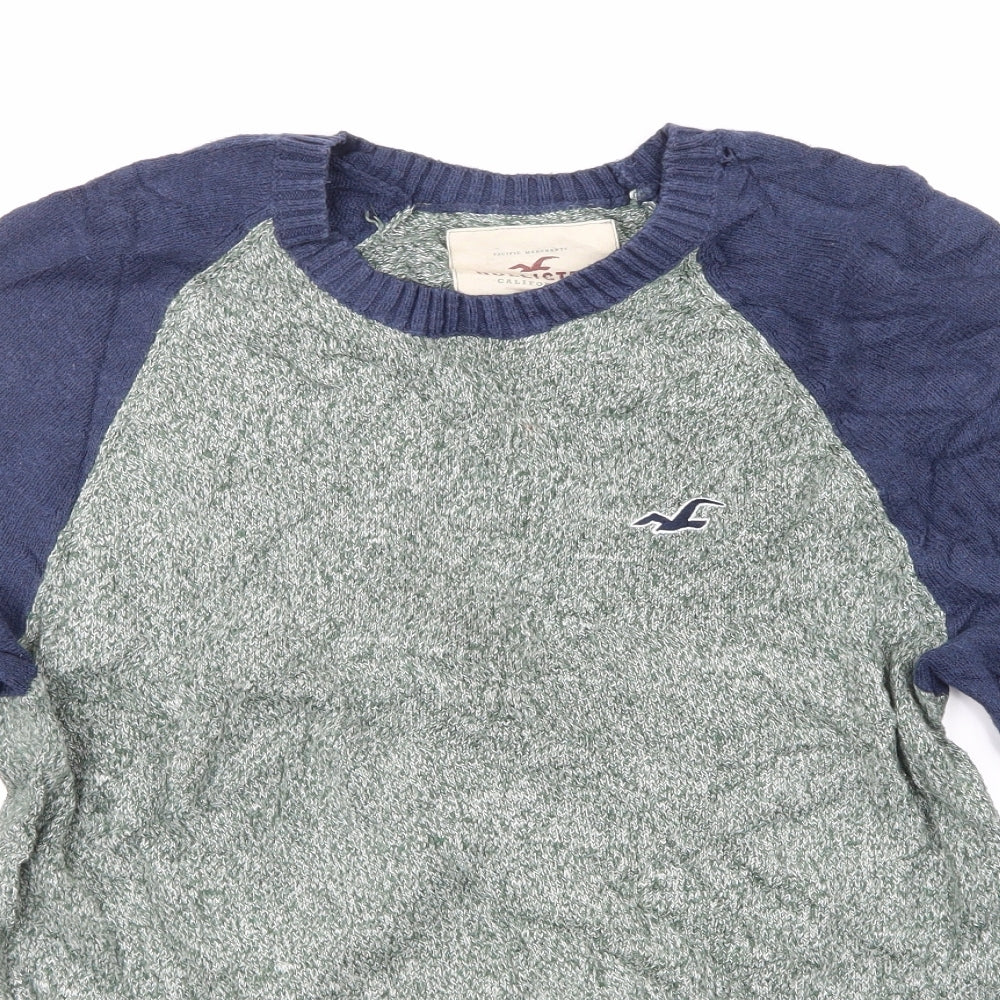 Holliuster Mens Green   Pullover Jumper Size M