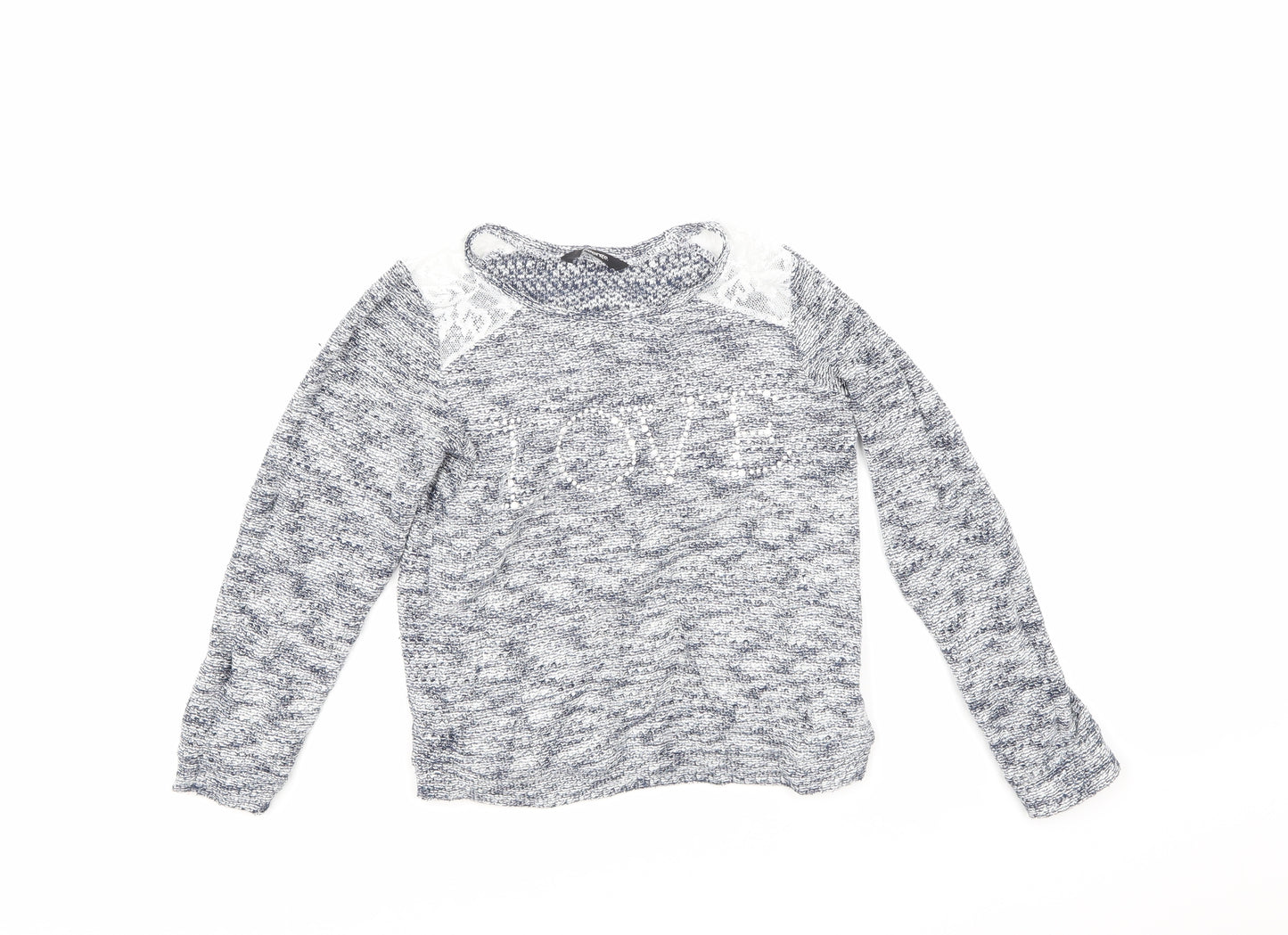 George Girls Blue   Pullover Jumper Size 6-7 Years  - Love