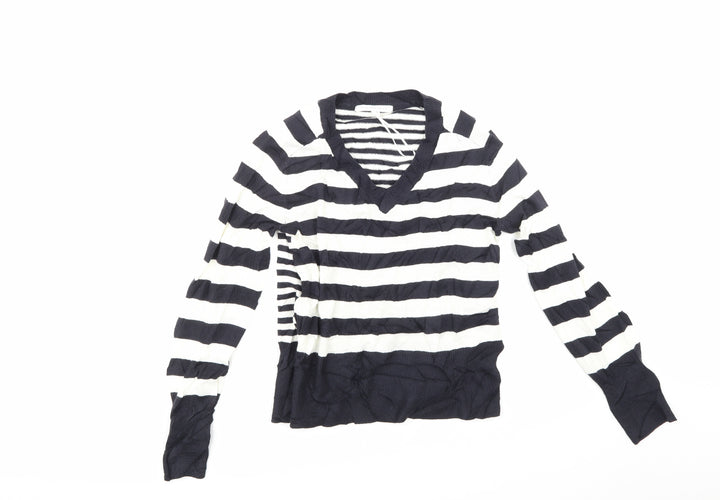 NEXT Womens White Striped  Pullover Jumper Size XS