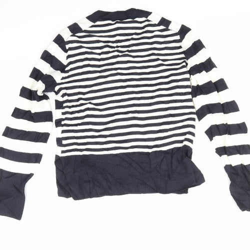 NEXT Womens White Striped  Pullover Jumper Size XS