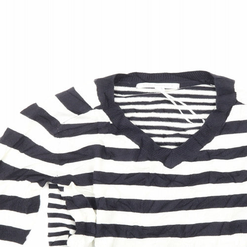 NEXT Womens White Striped  Pullover Jumper Size XS