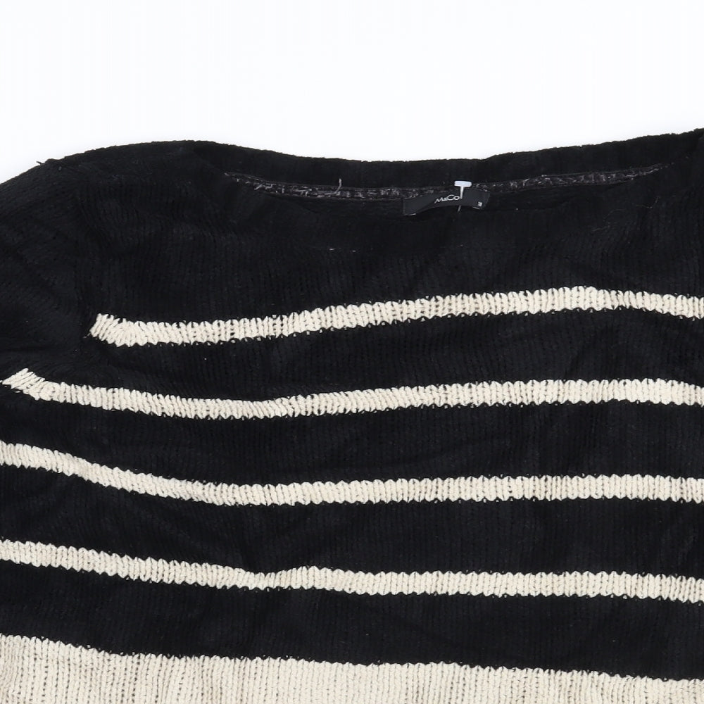 M&Co Womens Black Striped  Pullover Jumper Size 18