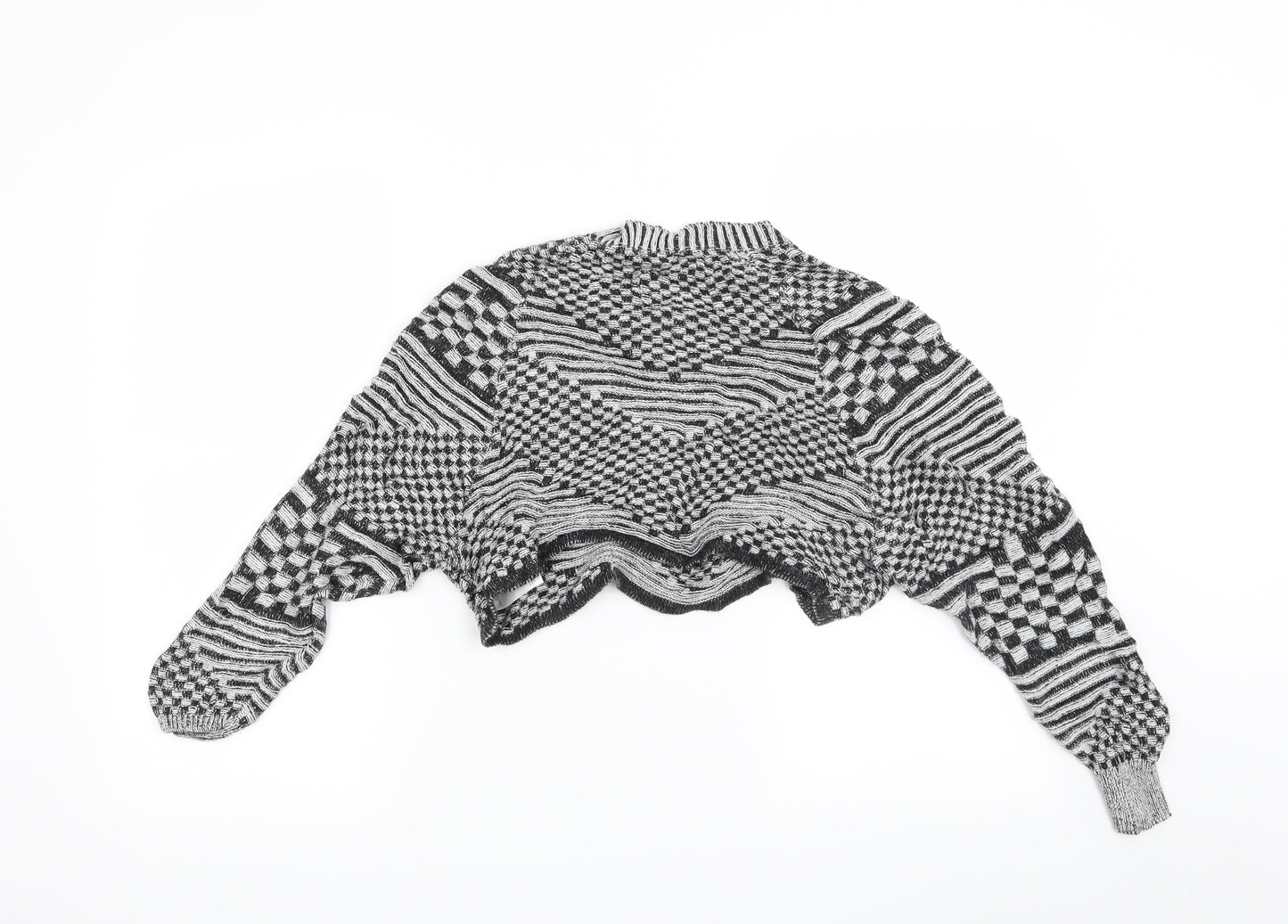 Silence + Noise Womens Black Geometric  Pullover Jumper Size S