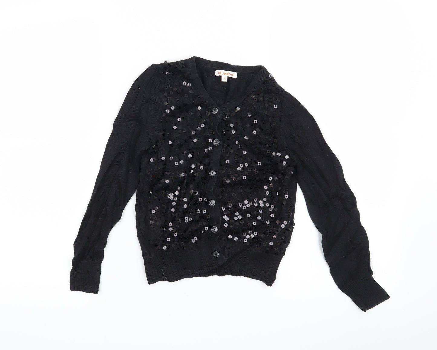Blue Zoo Girls Black   Cardigan Jumper Size 7-8 Years