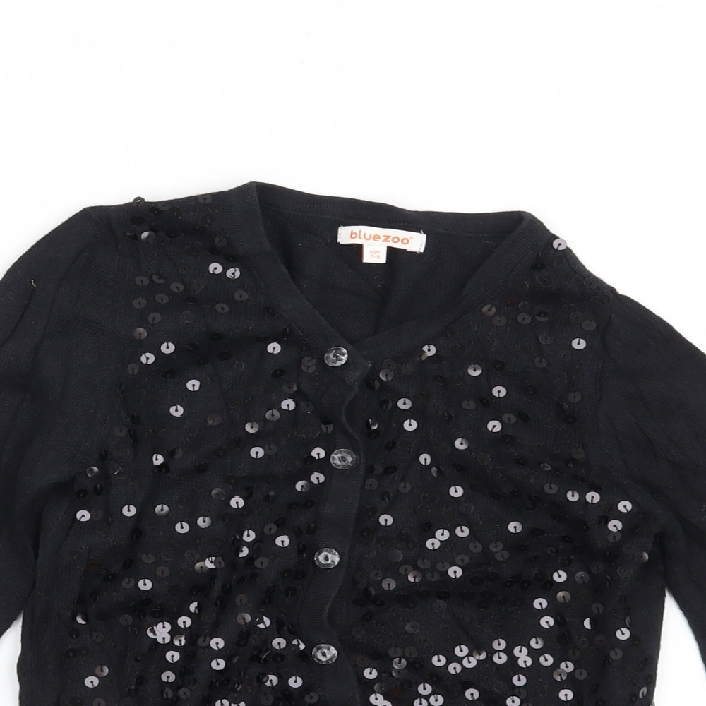 Blue Zoo Girls Black   Cardigan Jumper Size 7-8 Years