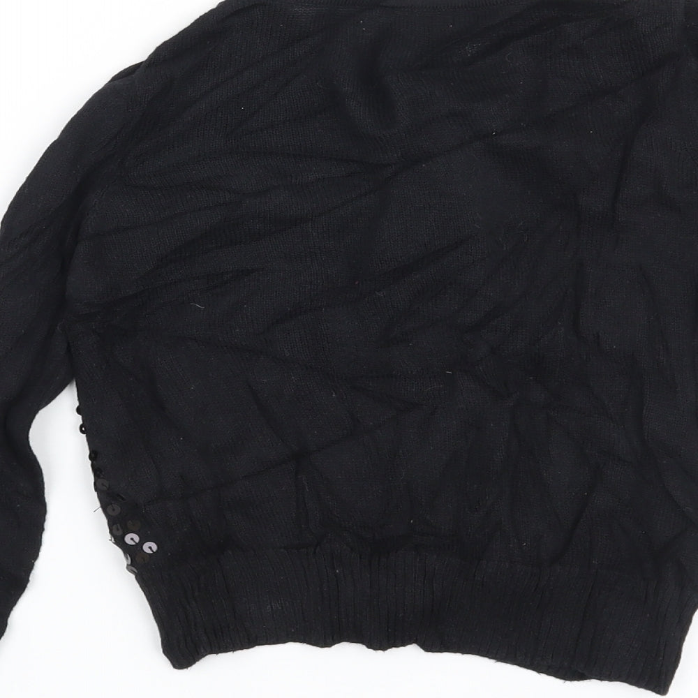Blue Zoo Girls Black   Cardigan Jumper Size 7-8 Years