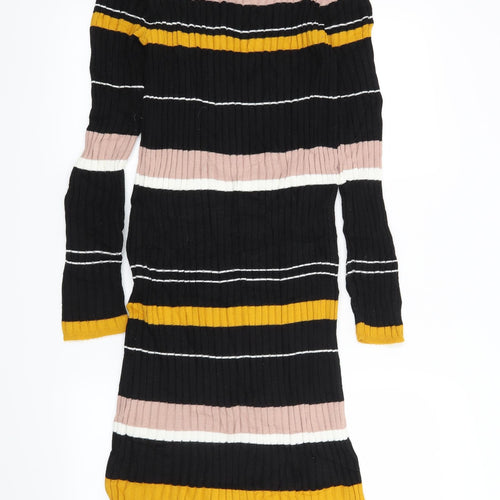 Primark Womens Black Striped  Jumper Dress  Size 10