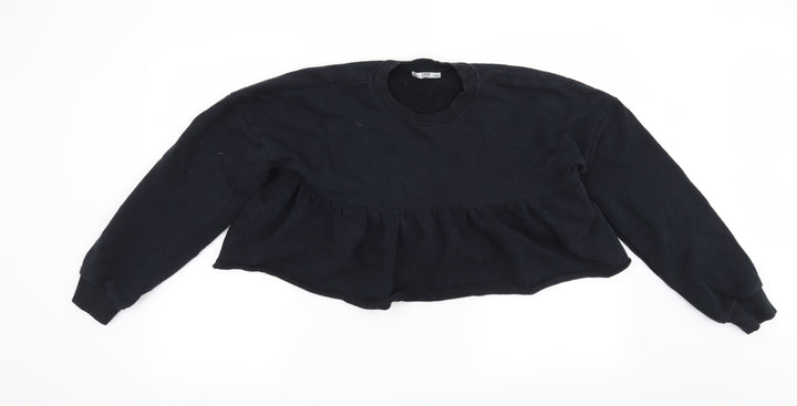 Zara Womens Black   Pullover Sweatshirt Size S
