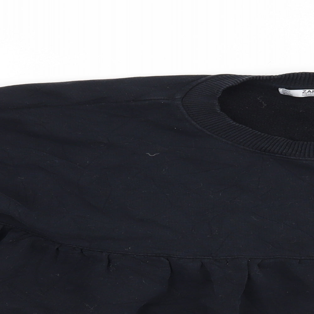 Zara Womens Black   Pullover Sweatshirt Size S