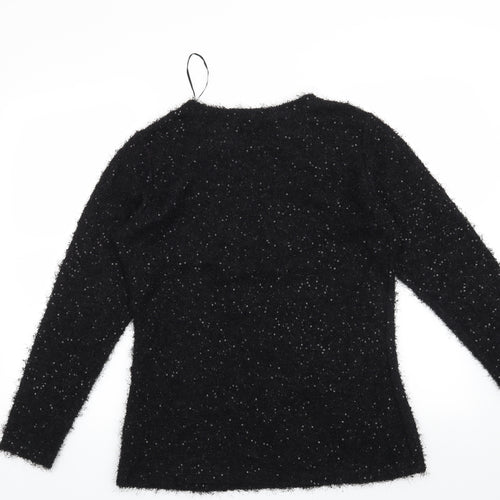 Text Womens Black   Pullover Jumper Size M