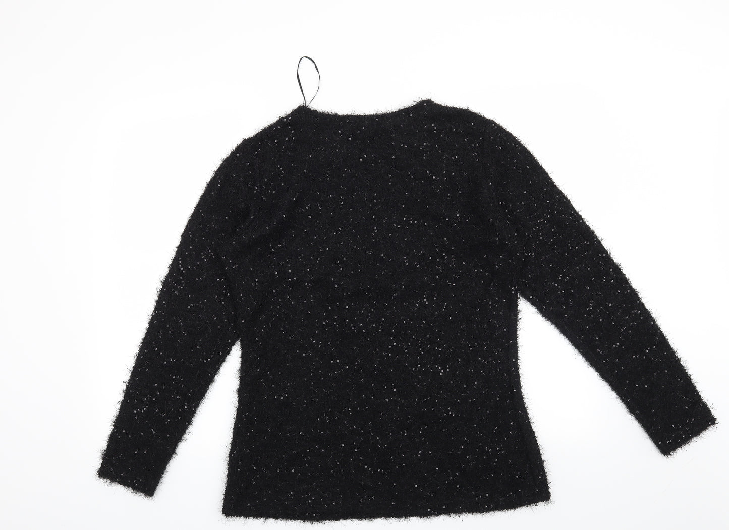 Text Womens Black   Pullover Jumper Size M