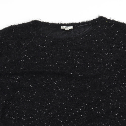 Text Womens Black   Pullover Jumper Size M