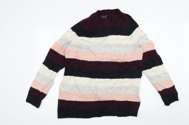 Dorothy Perkins Womens Pink Striped Pullover Jumper Size 14