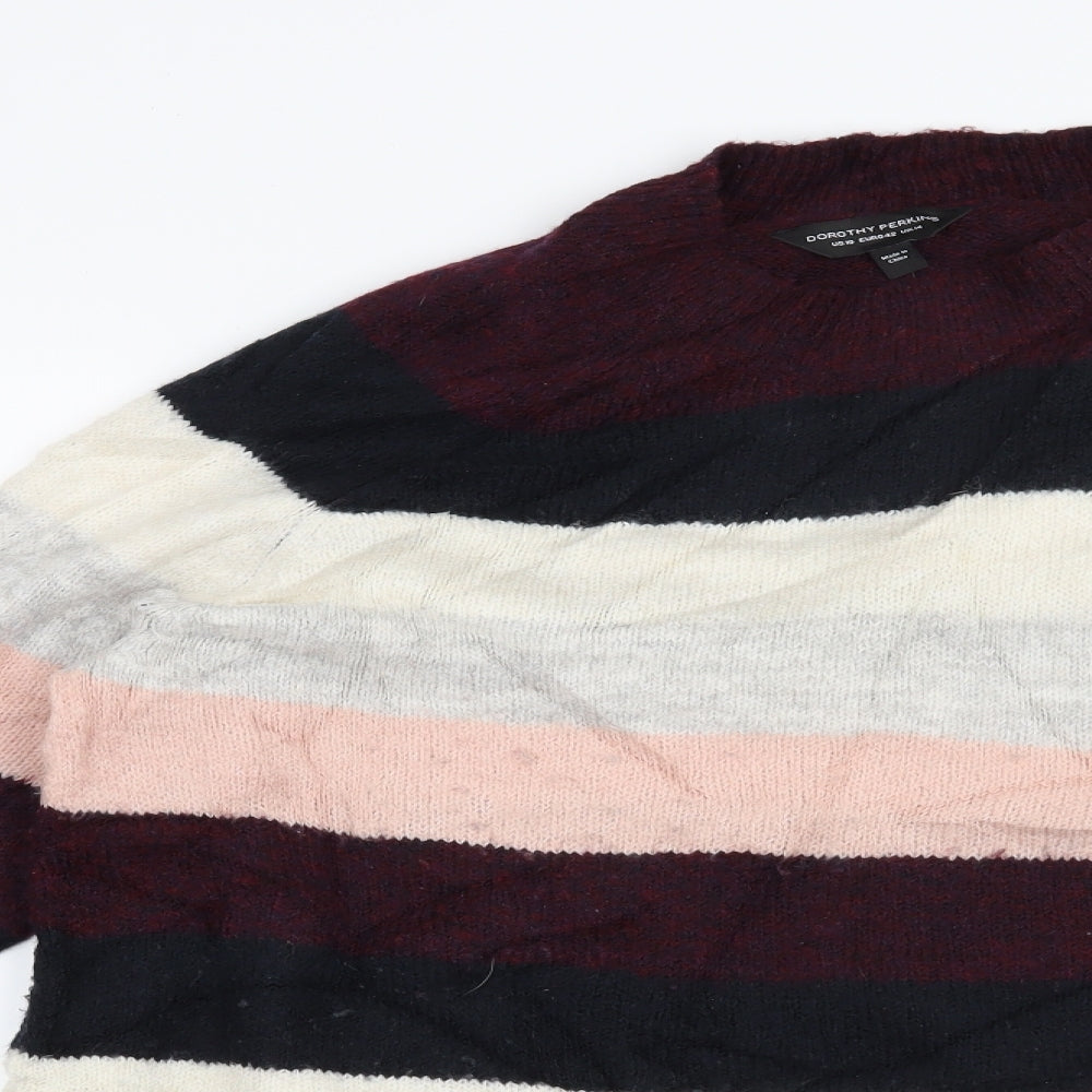 Dorothy Perkins Womens Pink Striped  Pullover Jumper Size 14