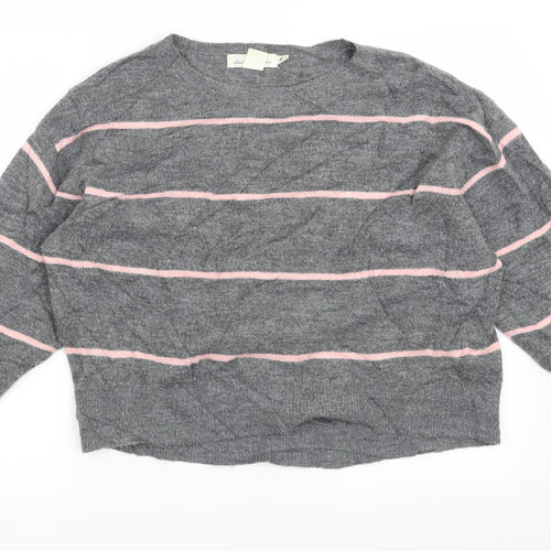 H&M Womens Grey Striped  Pullover Jumper Size S