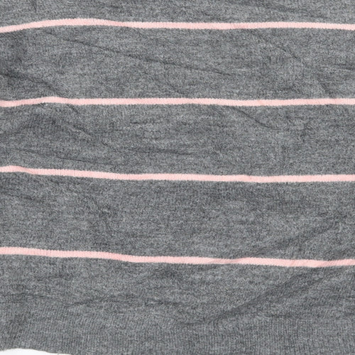 H&M Womens Grey Striped  Pullover Jumper Size S